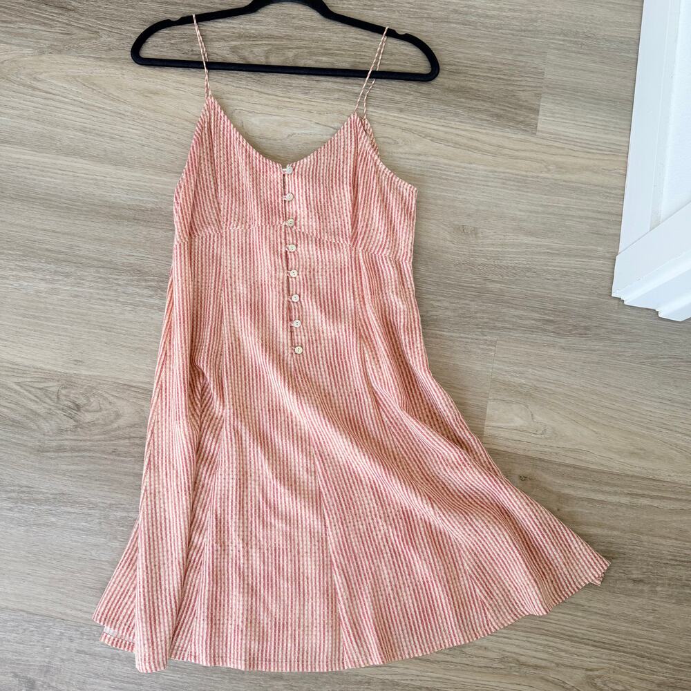 American Eagle Striped Button Front Midi Dress